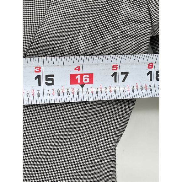 Banana Republic Blazer Jacket Women 8 Black White Small Houndstooth Peplum Back - Picture 13 of 15